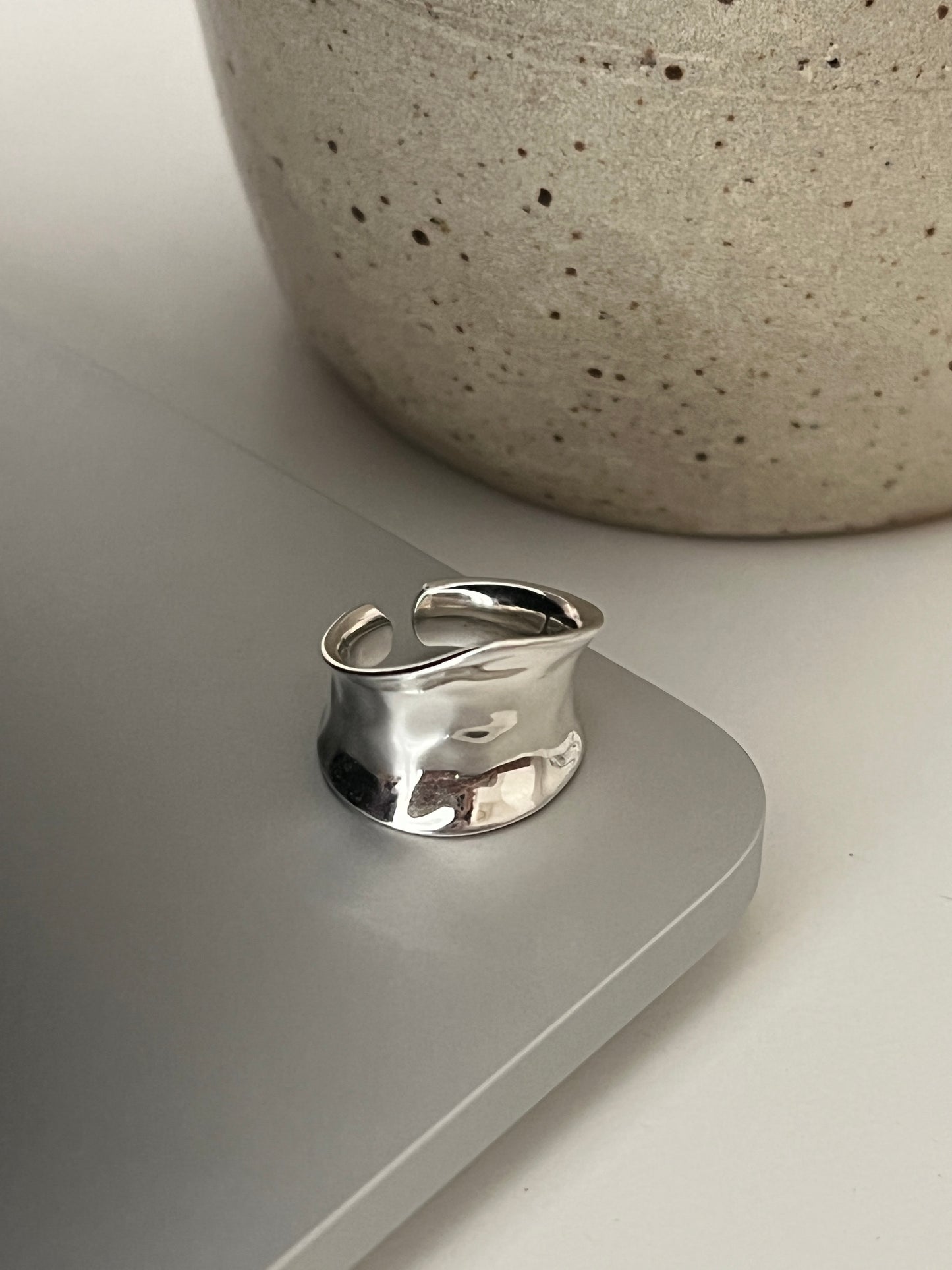 925 SILVER WIDE CHUNKY TAIL RING