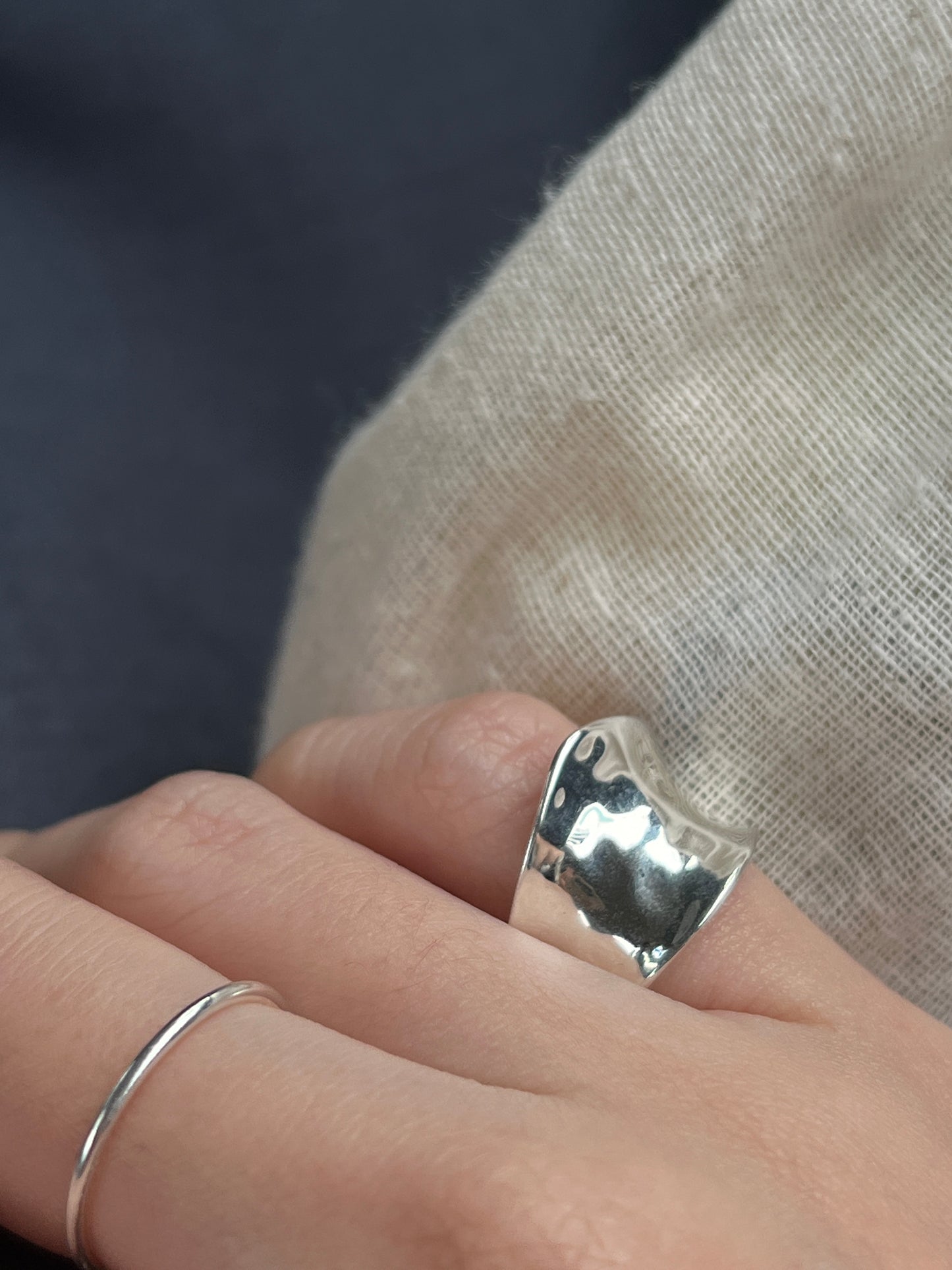 925 SILVER WIDE CHUNKY TAIL RING