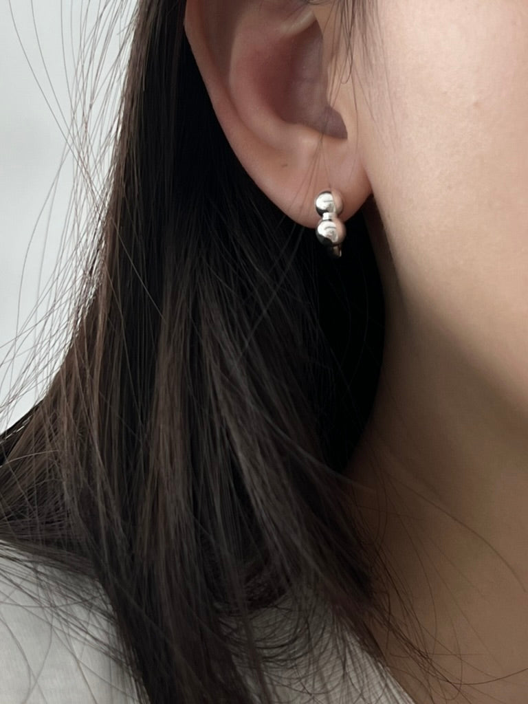 925 SILVER DOUBLE BALL EARRING