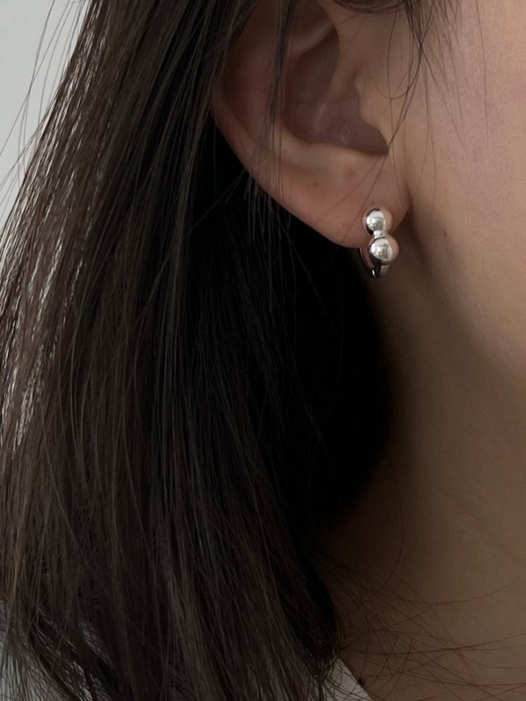 925 SILVER DOUBLE BALL EARRING