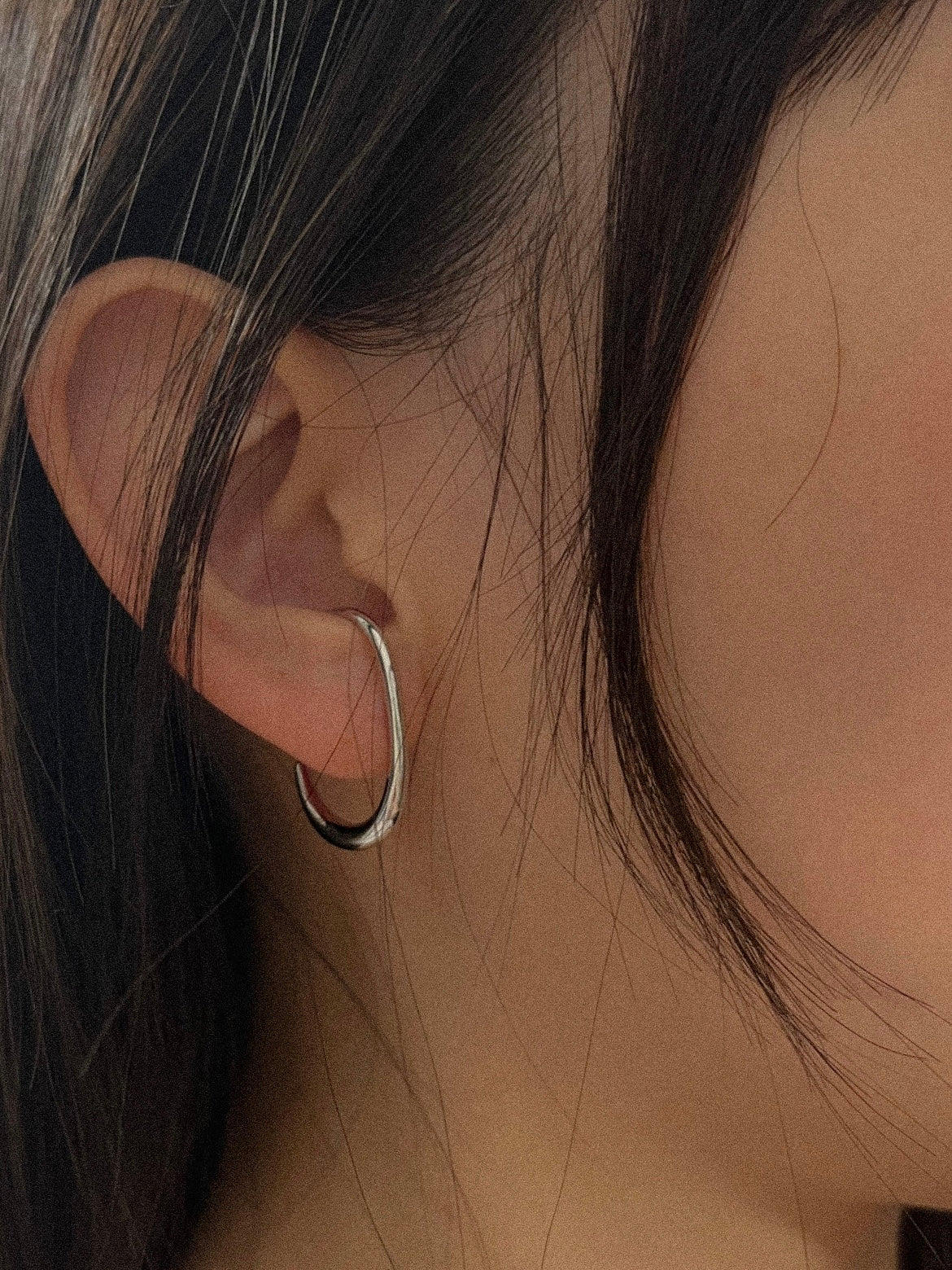 925 SILVER OVAL EARRING