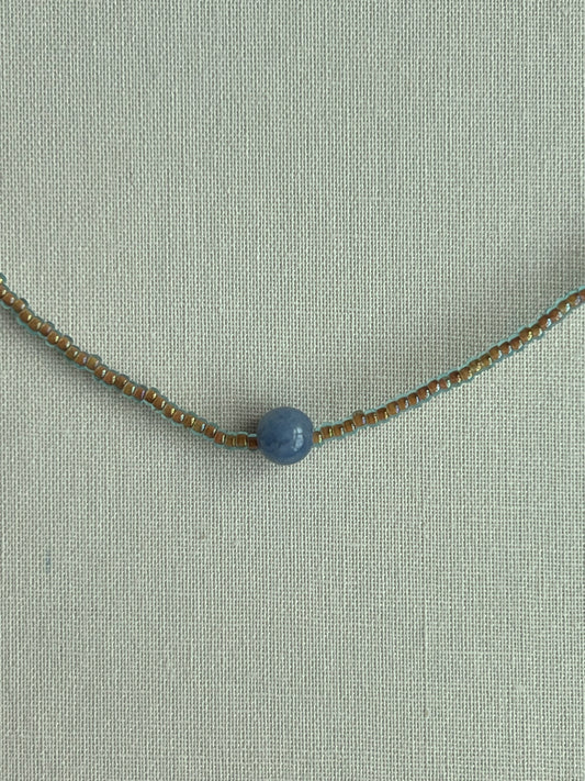 BLUE PENDANT BEADS NECKLACE