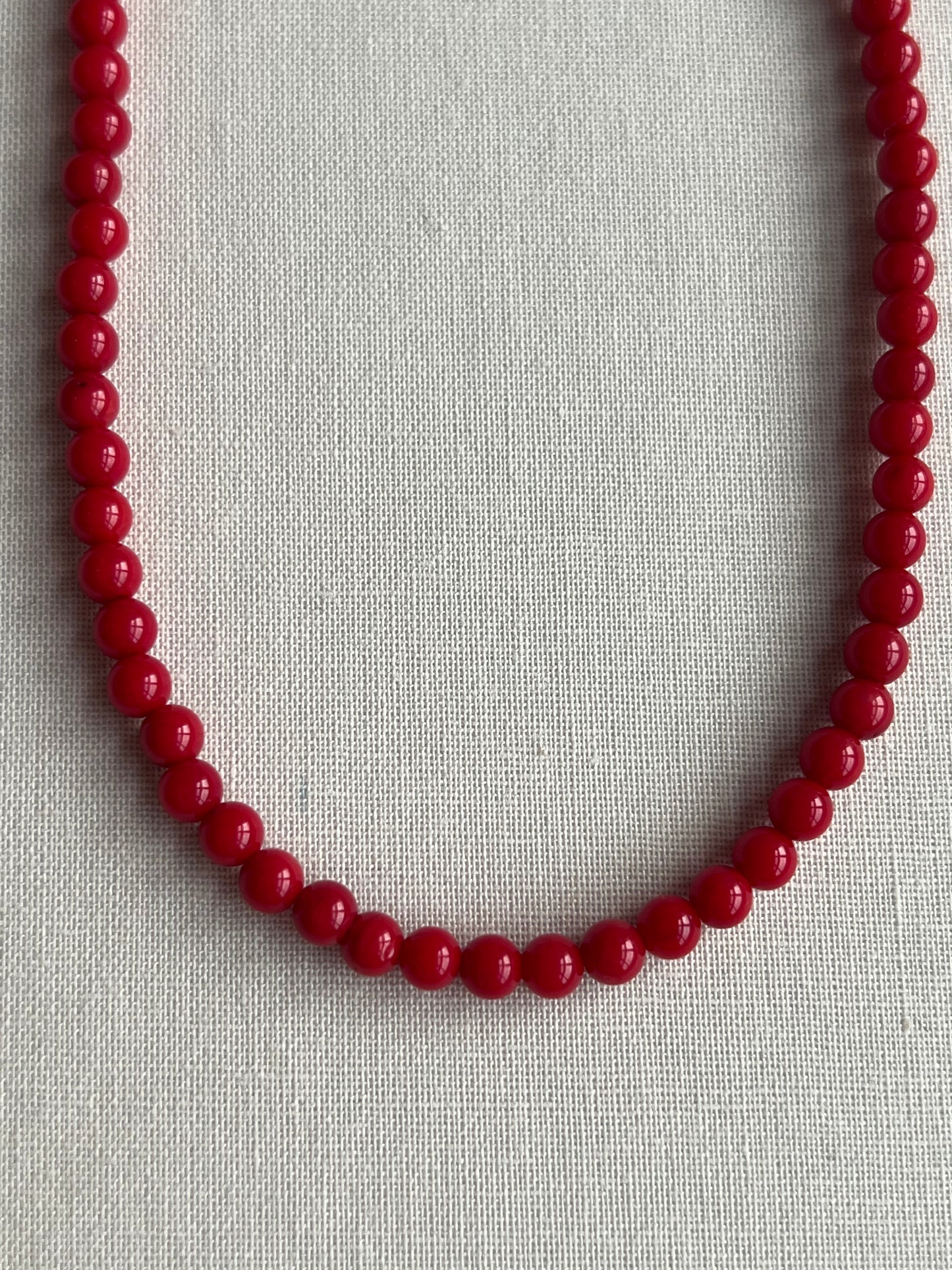 4MM RED BEADS NECKLACE