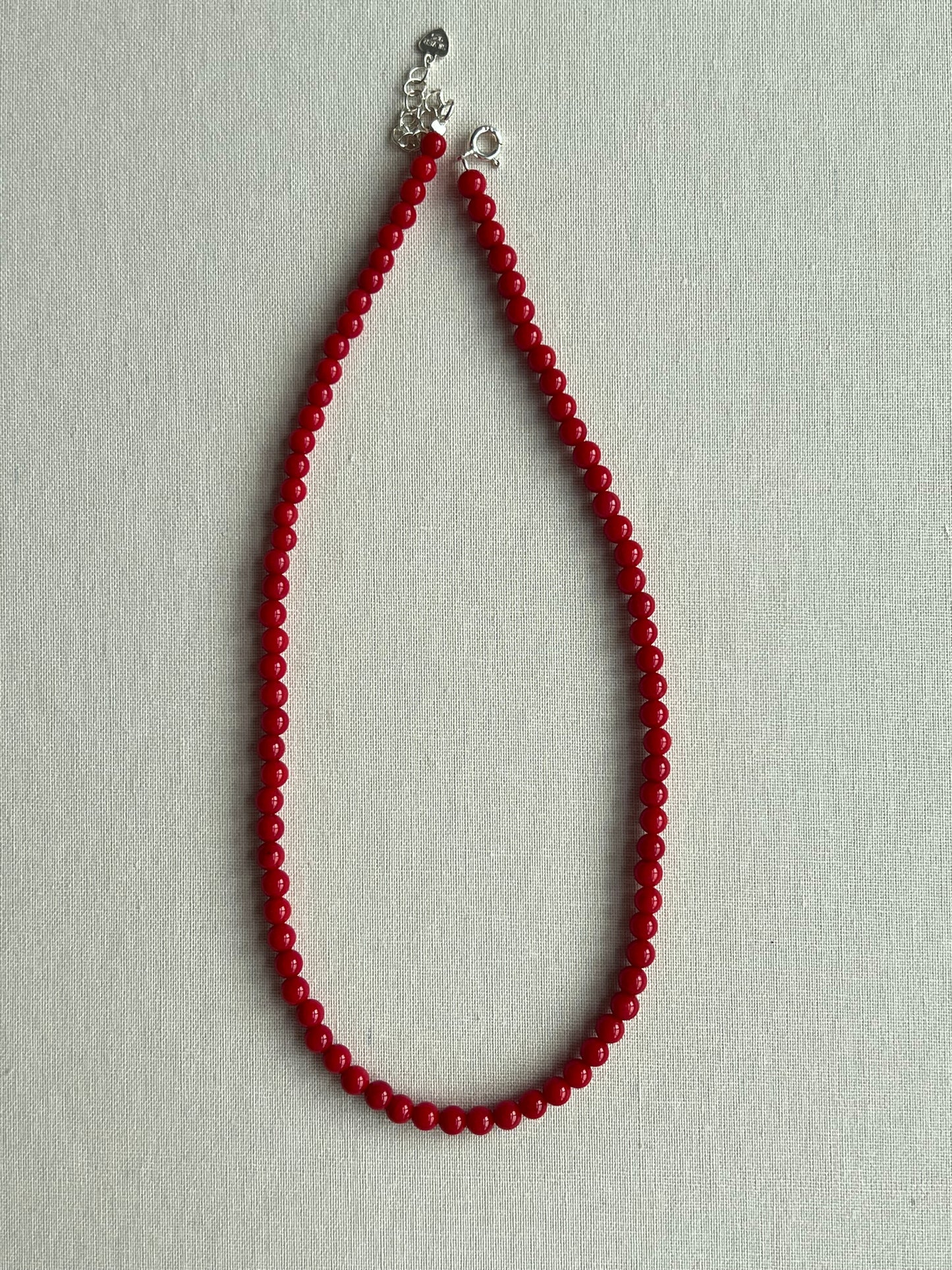 4MM RED BEADS NECKLACE