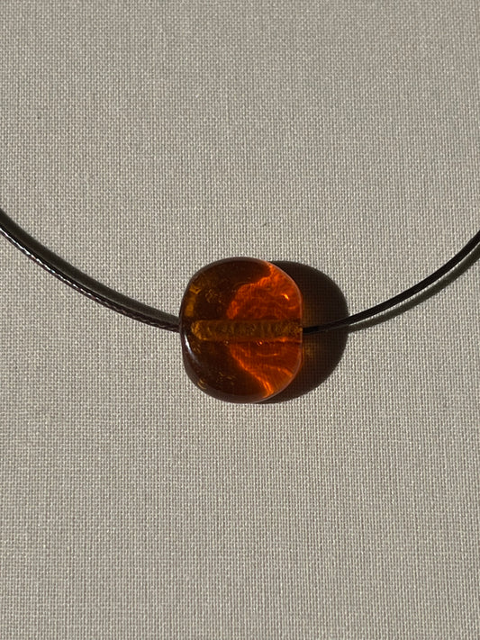 03 CLEAR AMBER GLASS NECKLACE