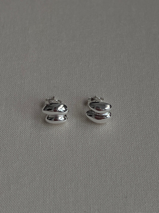 925 SILVER DUO CHUBBY EARRING