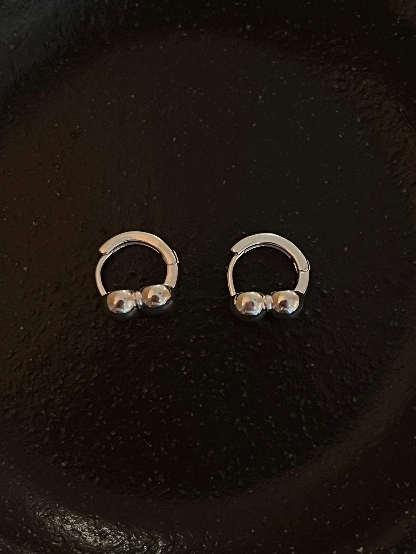 925 SILVER DOUBLE BALL EARRING